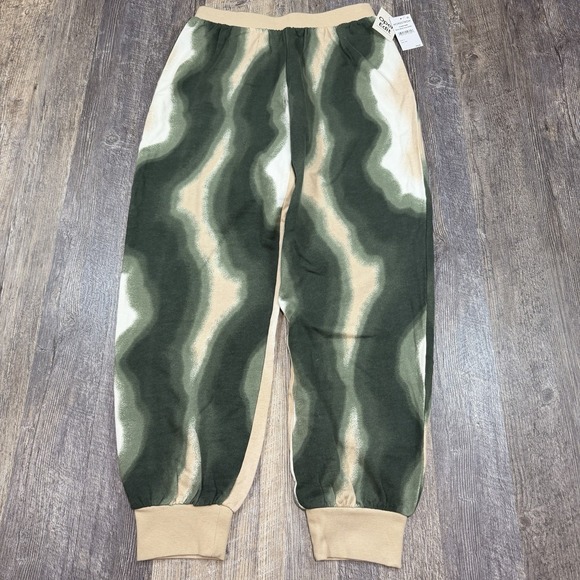 Nordstrom Pants - Open Edit Nordstrom Jogger Sweatpants Green Beige Abstract Stripe Womens S NWT